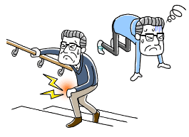 膝痛・歩行困難のイラスト